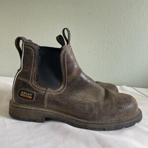 Ariat‎ Men's Groundbreaker Chelsea Dark Brown Waterproof Steel Toe 10.5 D
